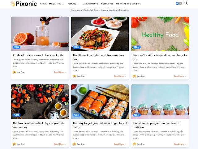 Download template food blogger miễn phí