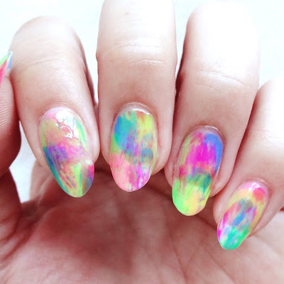 Neon Dry Brush Nails