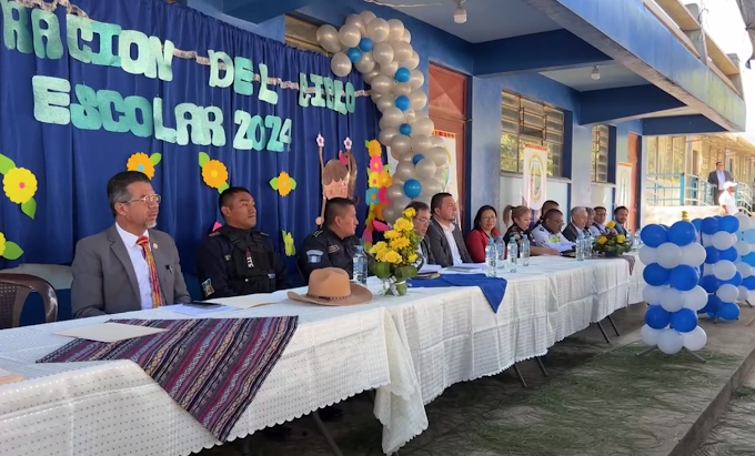 Inauguran ciclo escolar 2024 en el área sur de San Juan Sacatepéquez