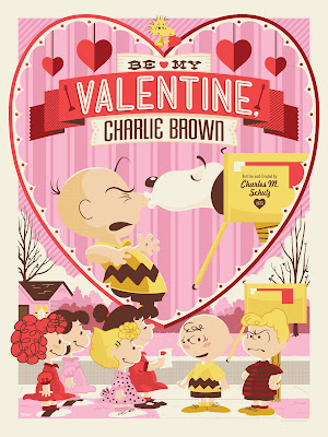 Be My Valentine, Charlie Brown Peanuts Standard Edition Screen Print by Jayson Weidel