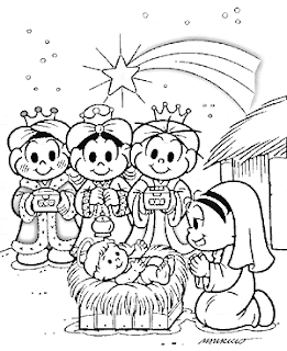 Turma da Mônica para colorir no natal