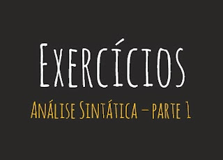 exercícios análise sintática