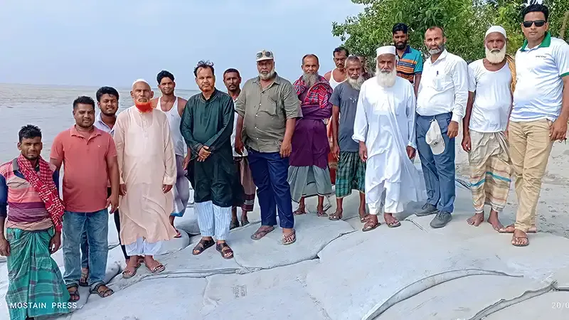 সানন্দবাড়ী পাটাধোয়া পাড়া জিও ব্যাগ ডাম্পিং পরবর্তী পরিদর্শন