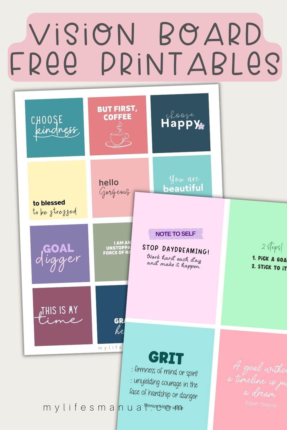 Vision Board Ideas. Affirmation Quotes Free Printables - Mylifesmanual