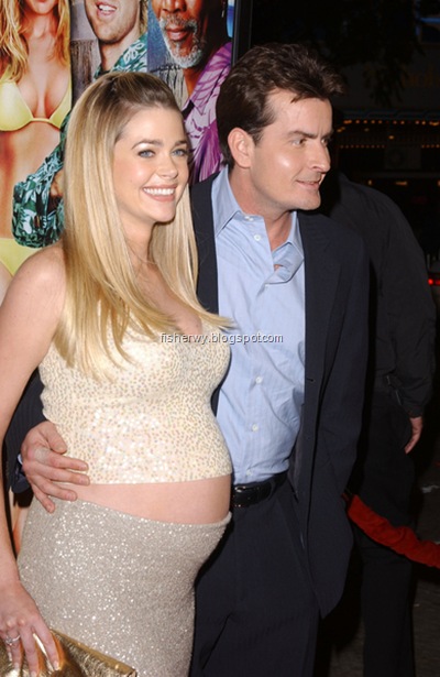 charlie sheen six pack abs. charlie sheen and denise