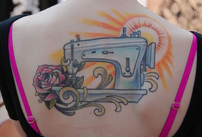 Sewing Machine Tattoo Design
