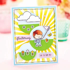 Sunny Studio Stamps: Spring Showers Customer Card by Kitty Day