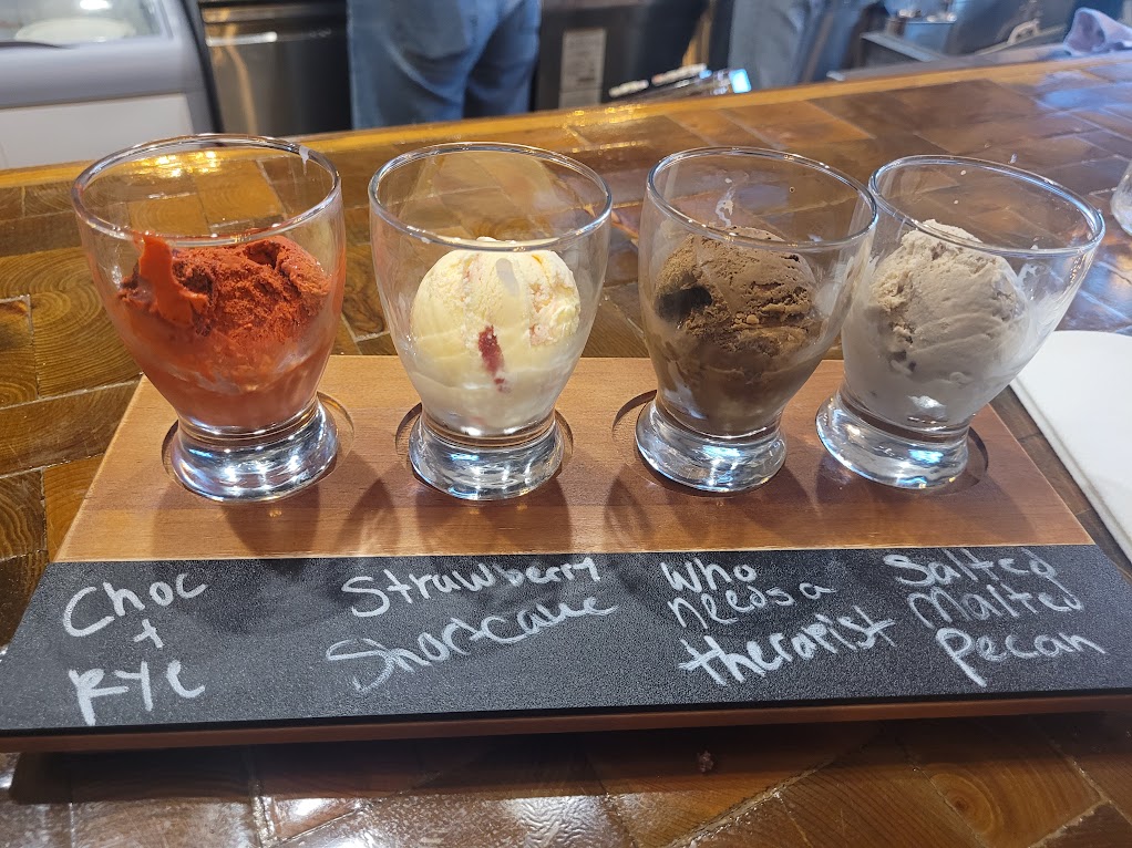 Ice cream flight at Browndog Farmington!