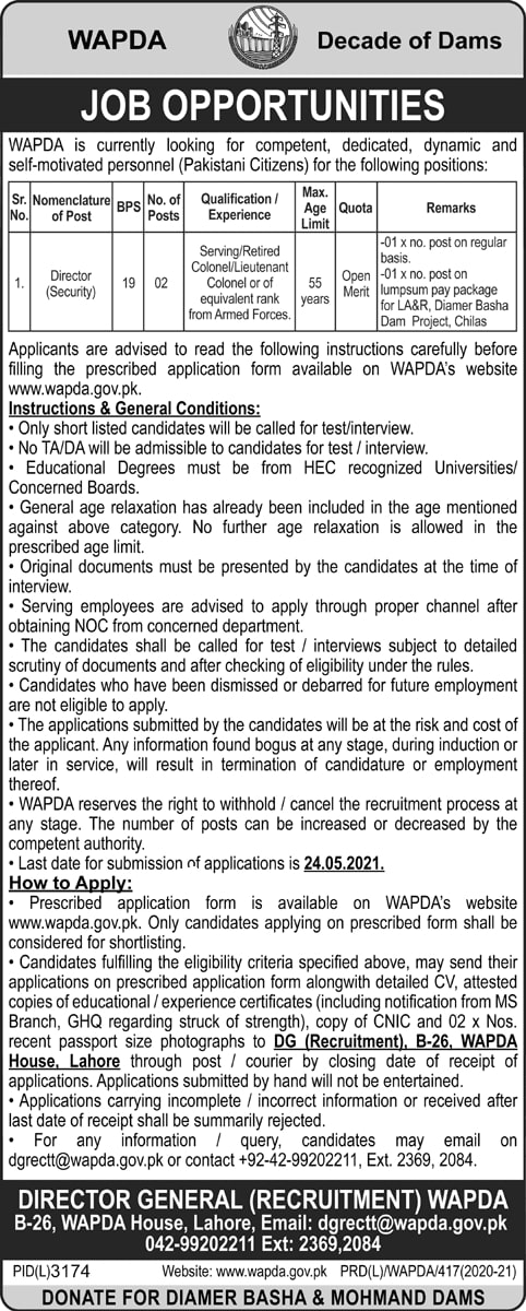 New Jobs in WAPDA 2021 (Age 18-55)  Jobs of Water & Power Development Authority Pakistan by www.newjobs.pk
