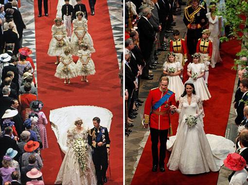 FaceLeakz - Perbandingan Pernikahan Pangeran William dan Kate Middleton dengan Pernikahan Putri Diana dan Pangeran Charles