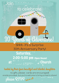 Retro RV camper anniversary invitations