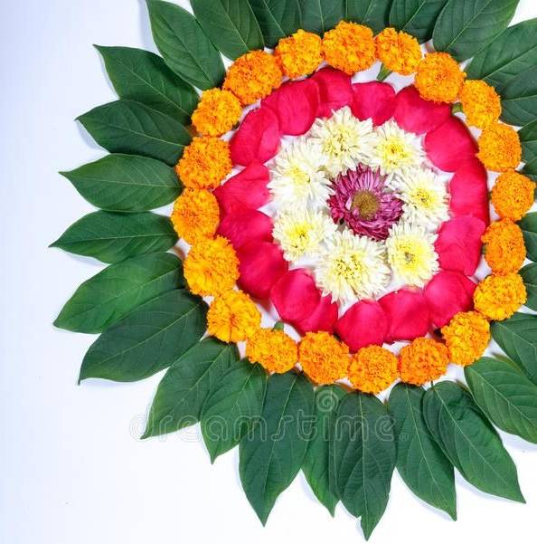 simple flower rangoli design