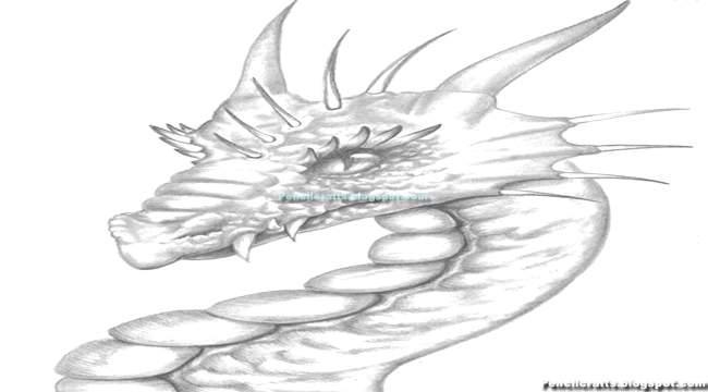 Easy Dragon Pencil Drawing