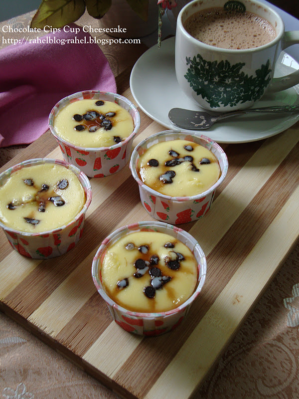 Rahel Blogspot: Chocolate Chips Cup Cheesecake