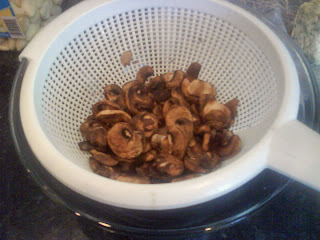 partially dried mushrooms