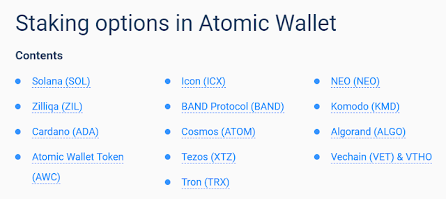 الربح من  تخزين العملات على محفظة Atomicwallet