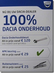 Dacia Onderhoud