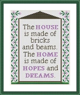 Housewarming cross stitch pattern