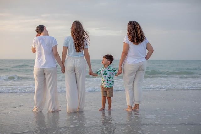 Sunrise on Sanibel Island family portrait