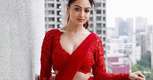 sandeepa dhar red saree cleavage hot actress