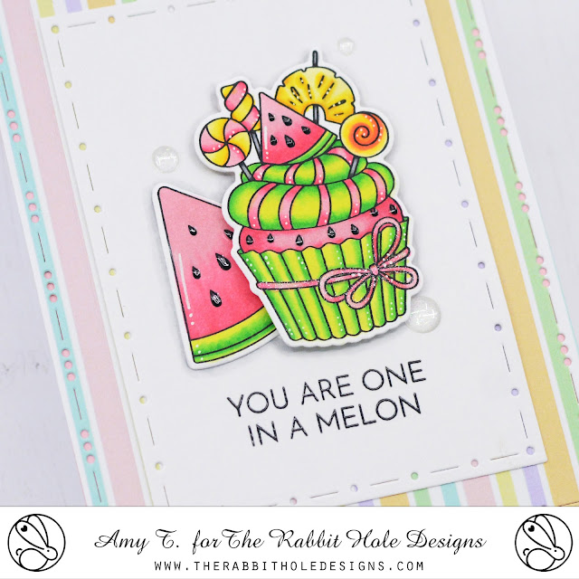 One in a Melon Stamp and Die Set illustrated by Agota Pop, Spring Floral Paper Pack, You've Been Framed - Layering Dies by The Rabbit Hole Designs #therabbitholedesignsllc #therabbitholedesigns #trhd