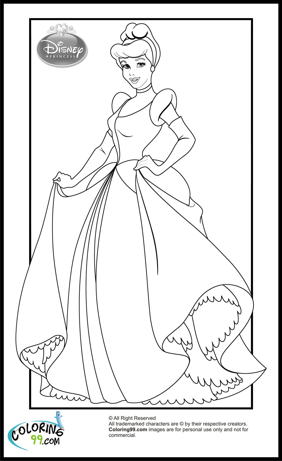 Disney Princess Cinderella Coloring Pages Team Colors BEDECOR Free Coloring Picture wallpaper give a chance to color on the wall without getting in trouble! Fill the walls of your home or office with stress-relieving [bedroomdecorz.blogspot.com]
