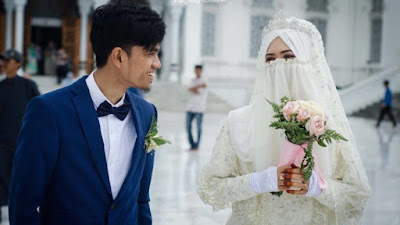 Gaun Pengantin Muslim Bercadar