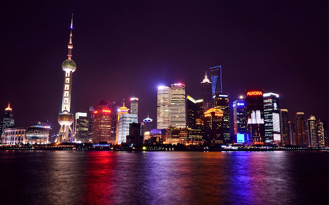 Noche en Shanghai, China - Paisajes de Ciudades