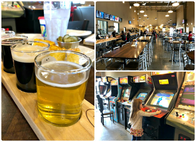 If the grown-ups happen to be craft beer lovers & the kiddos love a good old-fashioned arcade game, then head to Rivertown Brewery & Barrel House In Monroe, Ohio any given Monday between 5:30-7:30PM for their Family Funday.