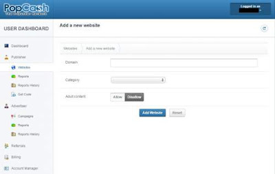 Cara daftar blog di PopCash