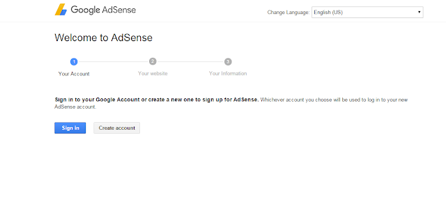 adsense sign in page