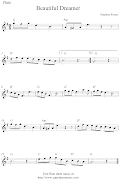 Free flute sheet music, Beautiful Dreamer. Email ThisBlogThis!