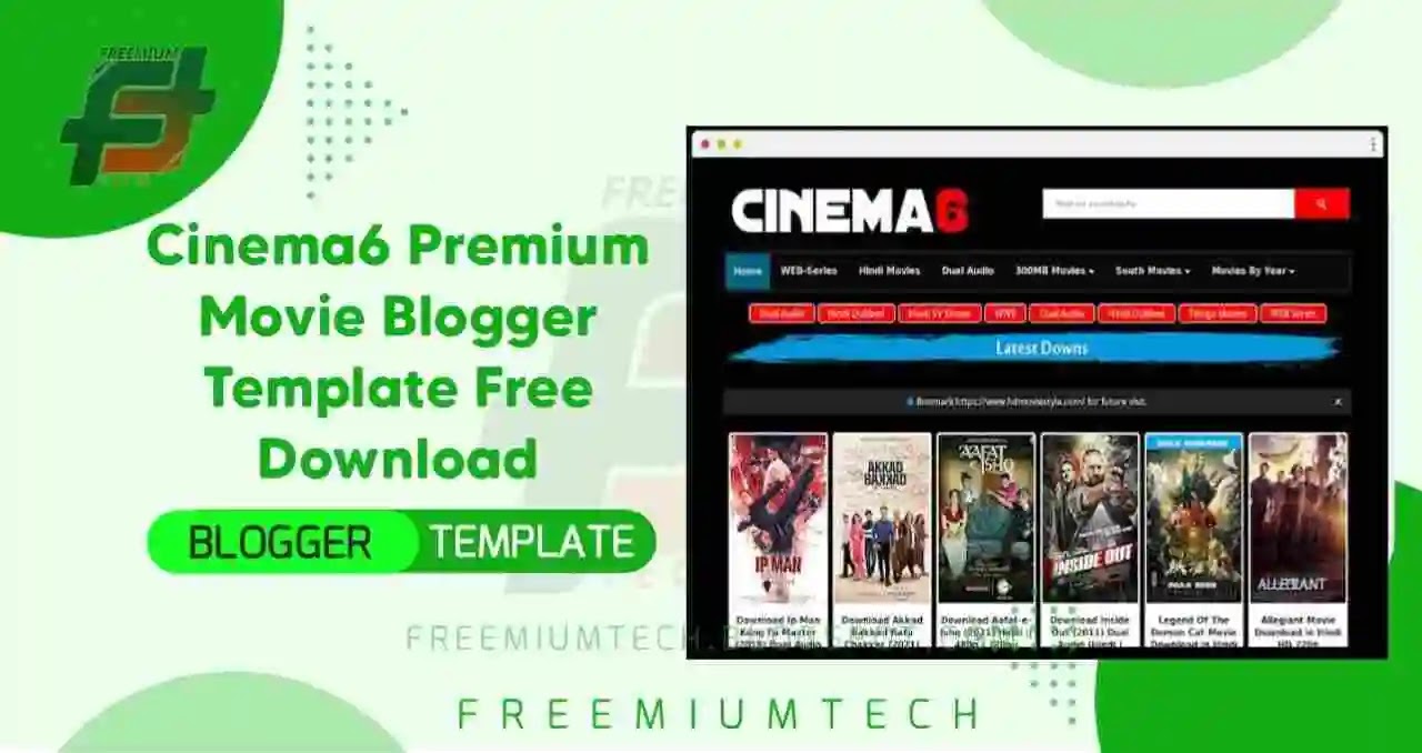 Cinema6 Premium Movie Downloading Blogger Template