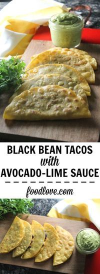 Crispy Black Bean Tacos with Avocado-Lime Sauce