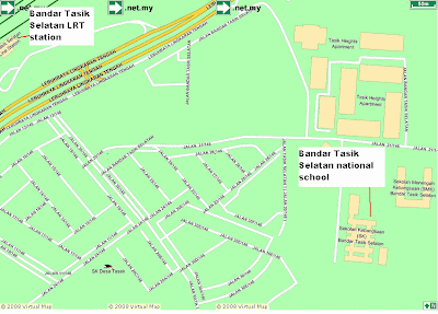 Map of Bandar Tasik Selatan national school and Bandar Tasik Selatan LRT station