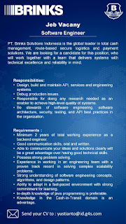 Job Vacancy December 2020 - PT Brinks Solution Indonesia