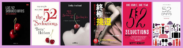 Portadas de la novela contemporánea Las 52 seducciones, de Betty Herbert