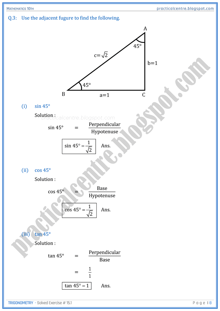 trigonometry-exercise-8-1-mathematics-10th