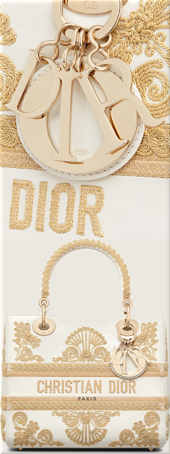 ♦Medium latte leather Lady Dior bag with gold-finish metallic thread cornely-effect embroidery #dior #bags #gold #brilliantluxury