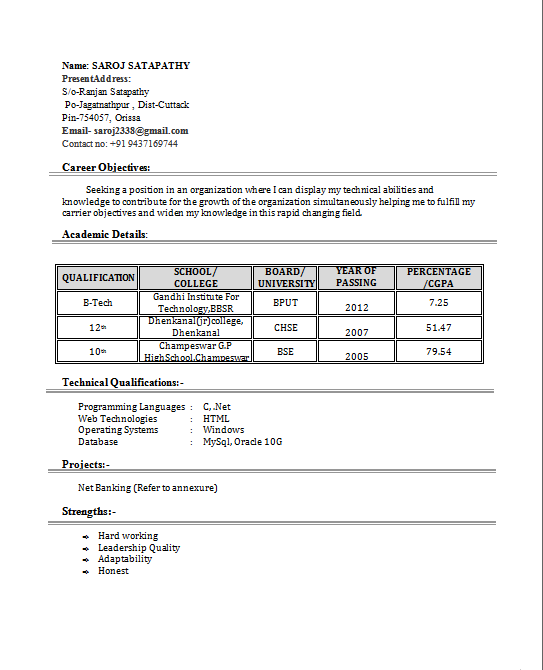 Declaration in resume for freshers - sanjran.web.fc2.com