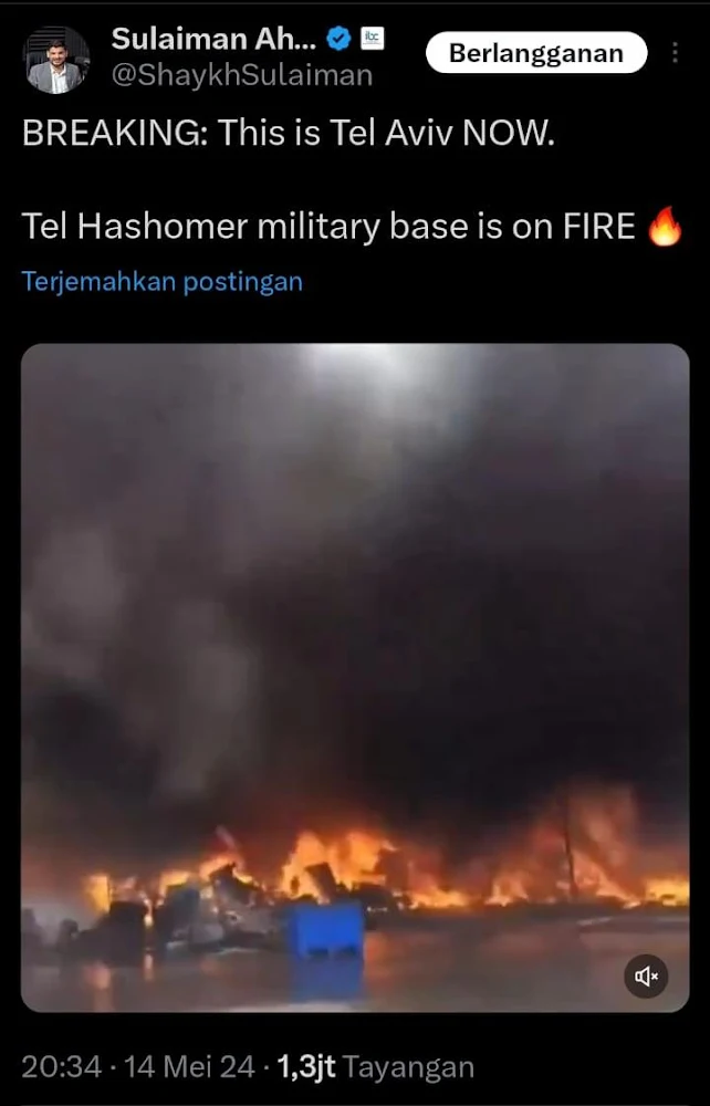 Pangkalan Militer Israel di Tel Aviv Terbakar  BREAKING: Pangkalan Militer Israel di Tel Aviv Terbakar 🔥🔥🔥🔥