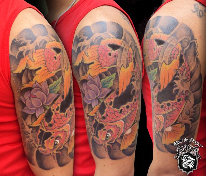 Tags tattoo tatuagem carpas coloridas tattoo oriental tattoo carpa