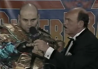 WCW SUPERBRAWl VI 1996 - Konnan kept looking at the wrong camera for his interview with Mean Gene Okerlund