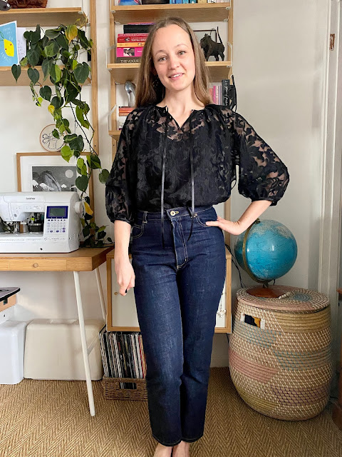 Diary of a Chain Stitcher: True Bias Roscoe Blouse in Embroidered Organza from The Fabric Store