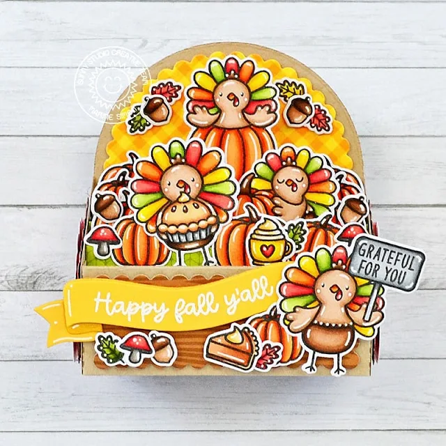 Sunny Studio Stamps: Turkey Day Fall Themed Card by Marine Simon (featuring Brilliant Banners)