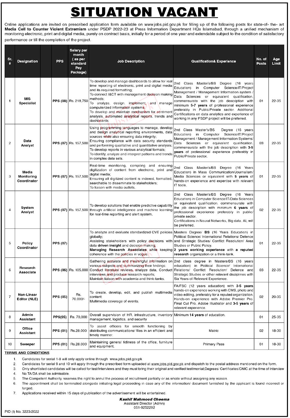 Press Information Department HQs Islamabad