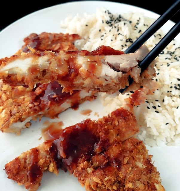 POLLO KATSU EN FREIDORA DE AIRE receta japonesa cocina bajo en calorias