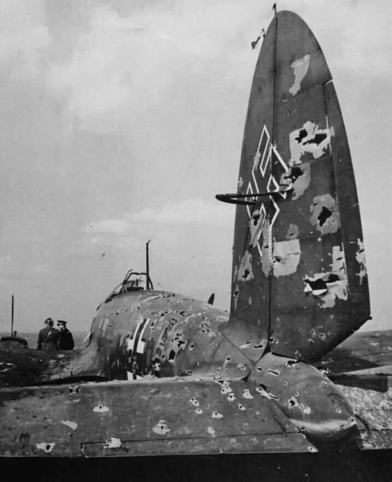 8 August 1940 worldwartwo.filminspector.com Heinkel He 111 shot-up