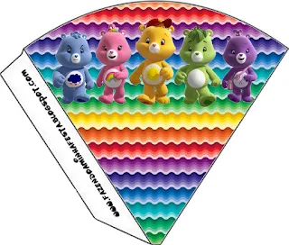 Care Bears with Rainbow Free Printable Cones.