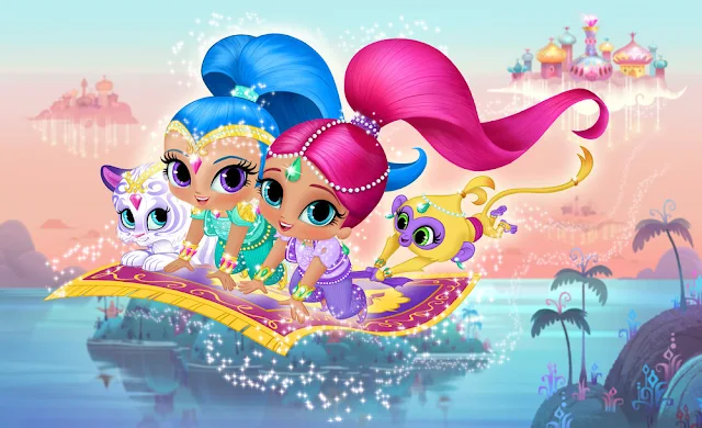 Shimmer y Shine: Fondos para Fiesta para Imprimir Gratis. 